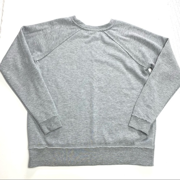 Doe Floral Print Fleece Pullover Sweatshirt Gray - Picture 8 of 8